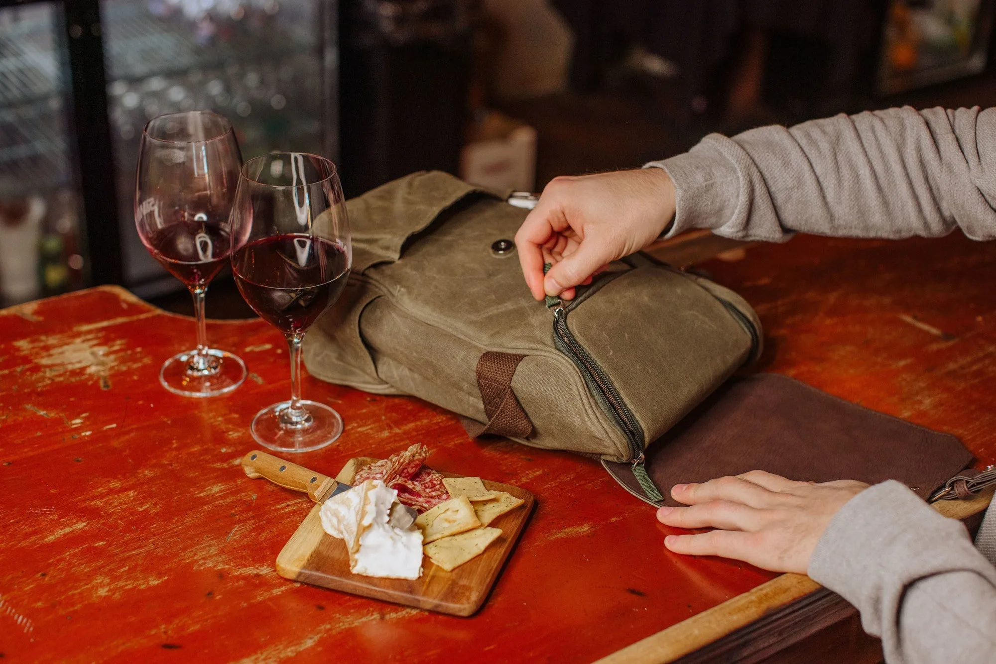 2 Bottle Insulated Wine & Cheese Cooler