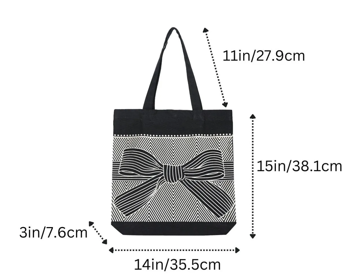 Eco-Friendly Tote Bag for Women with Zip for College & Office - Ribbon