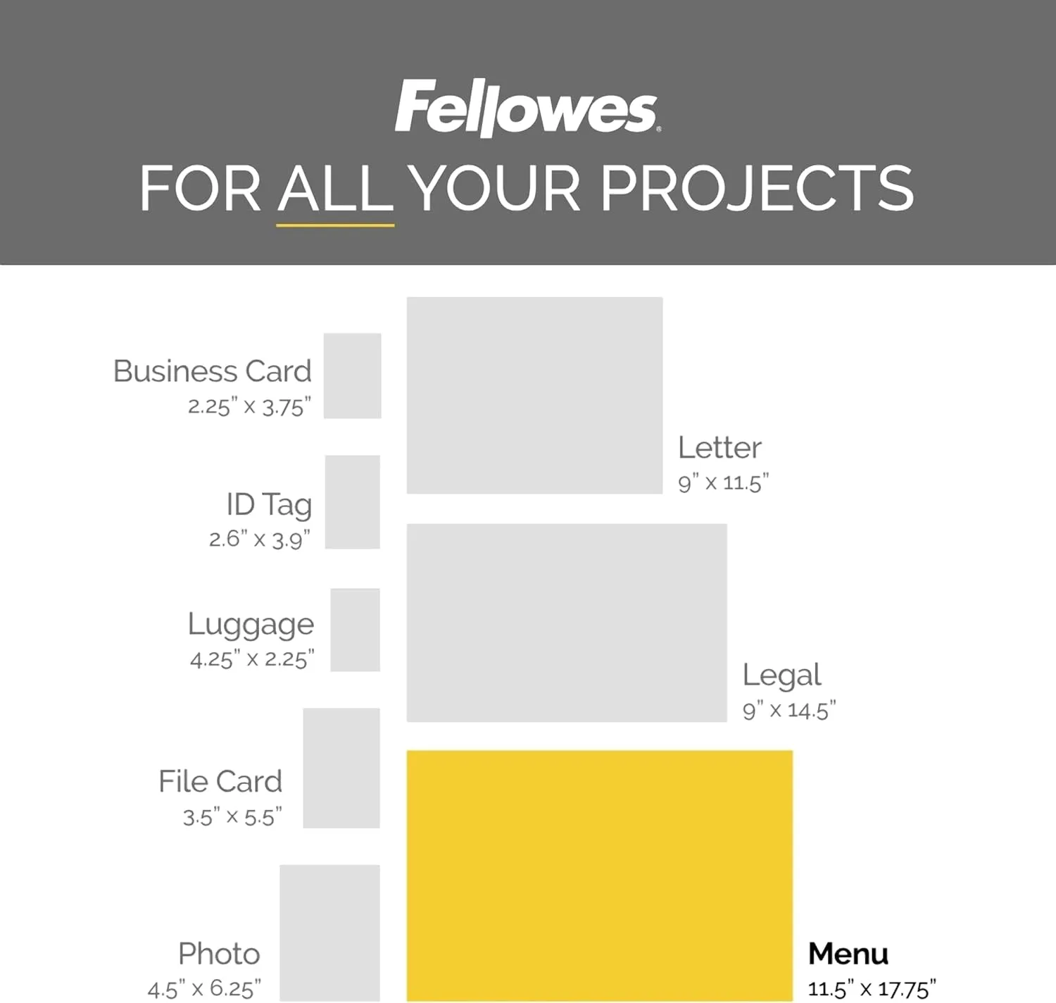 Fellowes Hot Laminating Pouches, 3 Mil, Menu Size, 50 per Pack (52013)