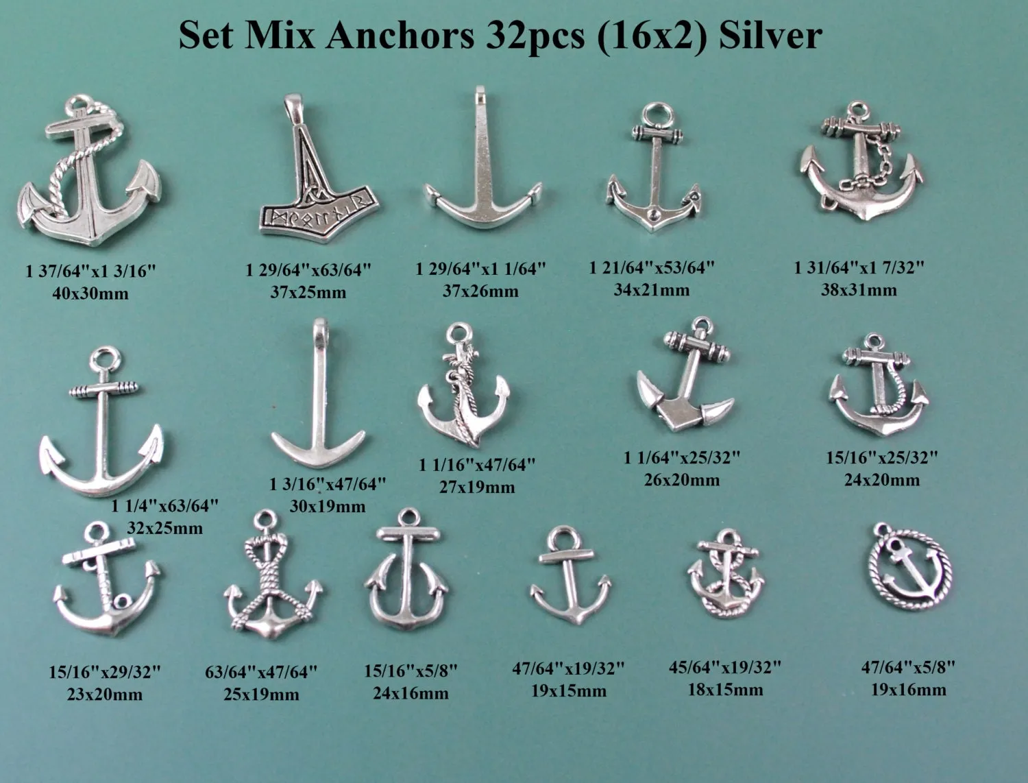 Grab Bag Mix Anchor Charm Pendant Collection Silver Gold Boat Ship Marine Yacht Nautical Sailor Sea Beach Jewelry Making Bracelet Bulk Lot