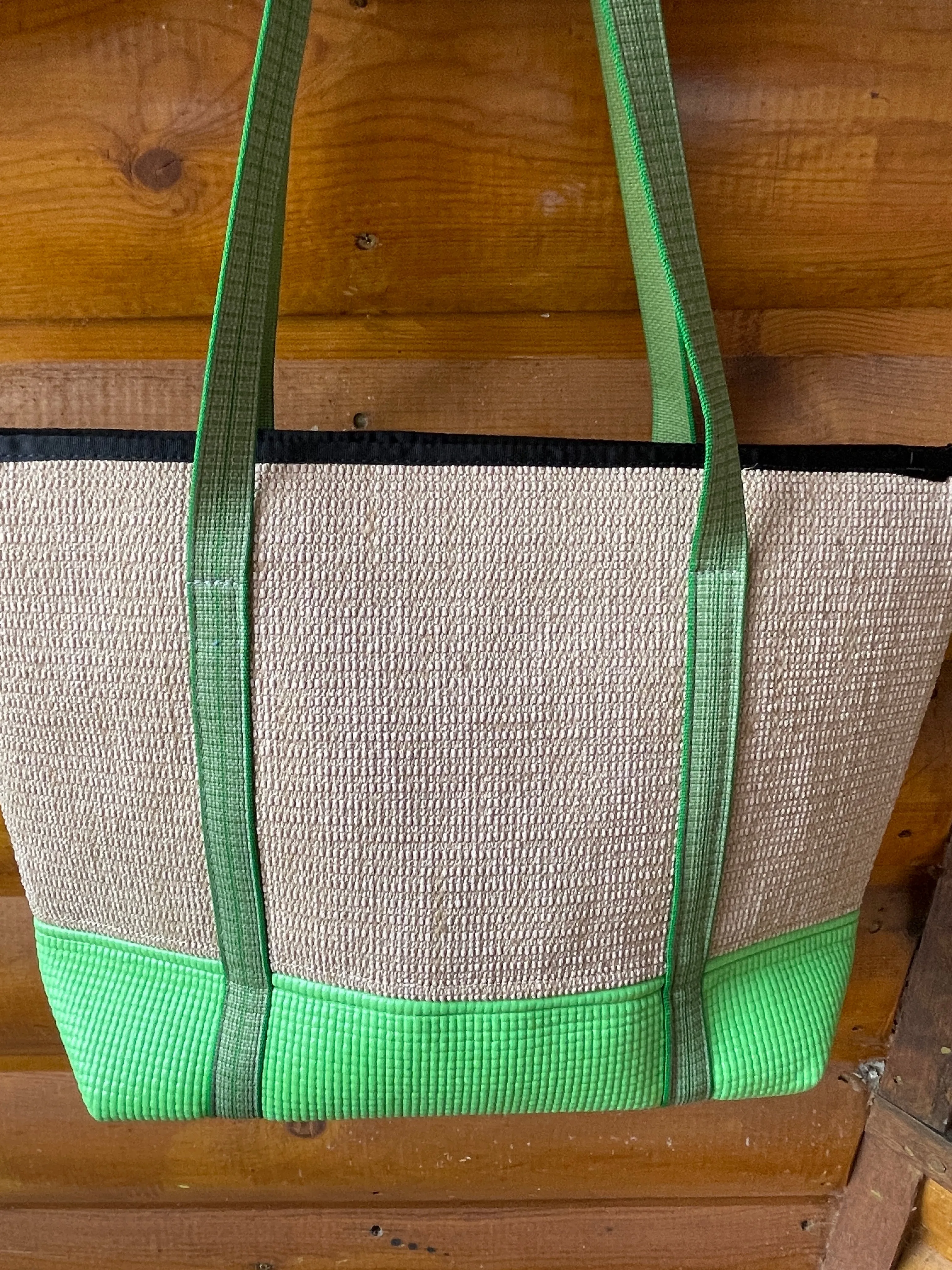 Jute Tote Bag Bright Green- tote bag