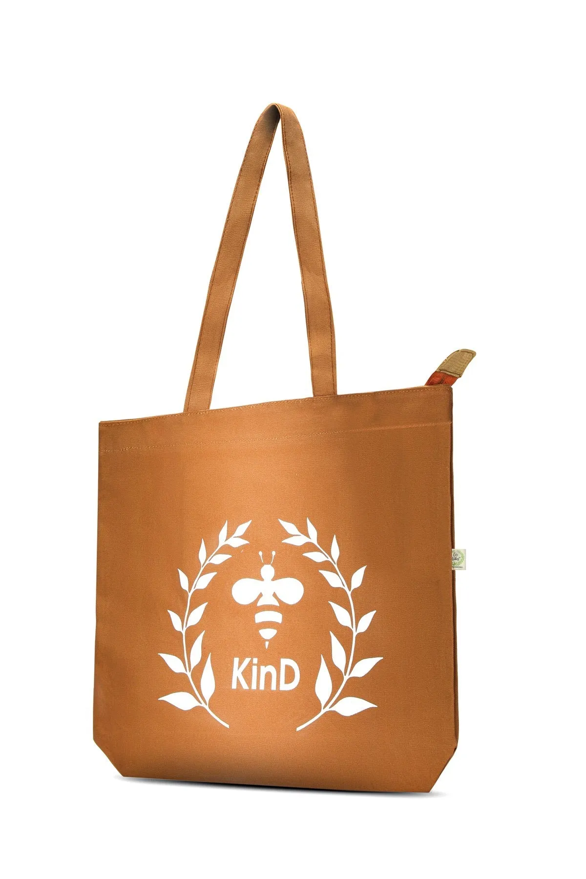 Kind- Premium Cotton Canvas Tote Bag with Zip- Tan