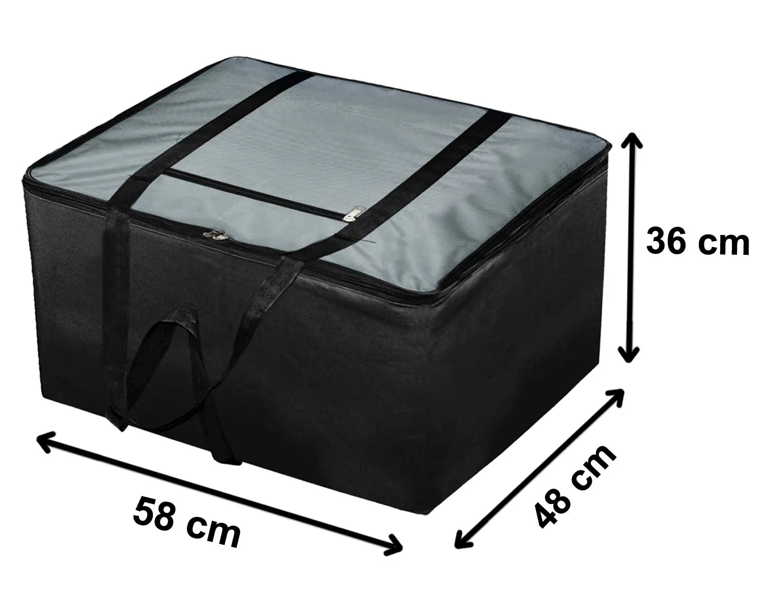 Kuber Industries Large Size Foldable Travel Duffle Bag, Underbed Storage Bag(Grey & Black)-Pack of 2 (F_26_KUBMART016735)