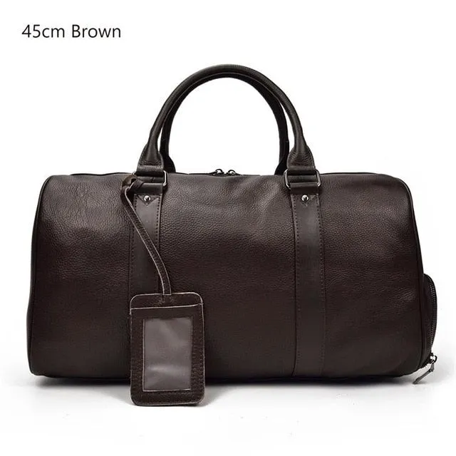 Men's Medium Leather Travel Duffel Bag