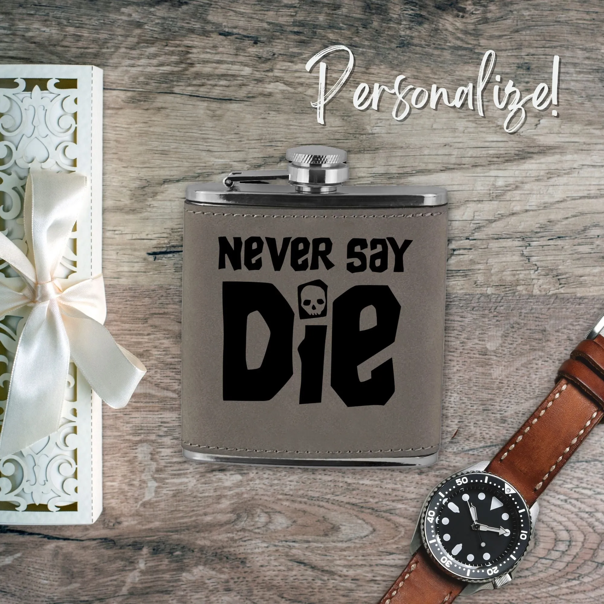 Never Say Die Goonies Flask