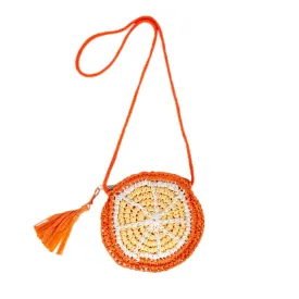 Orange Straw Bag