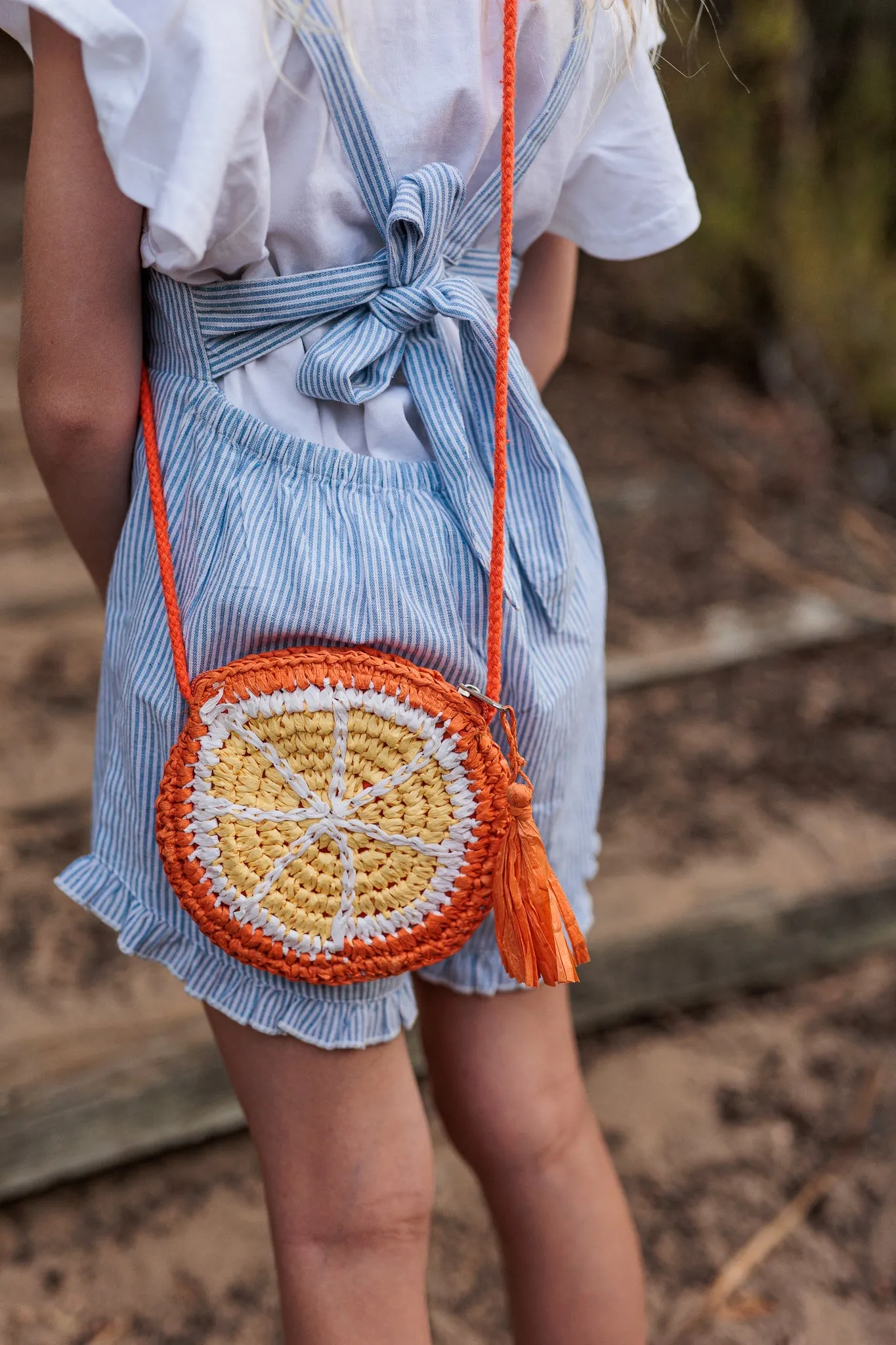 Orange Straw Bag