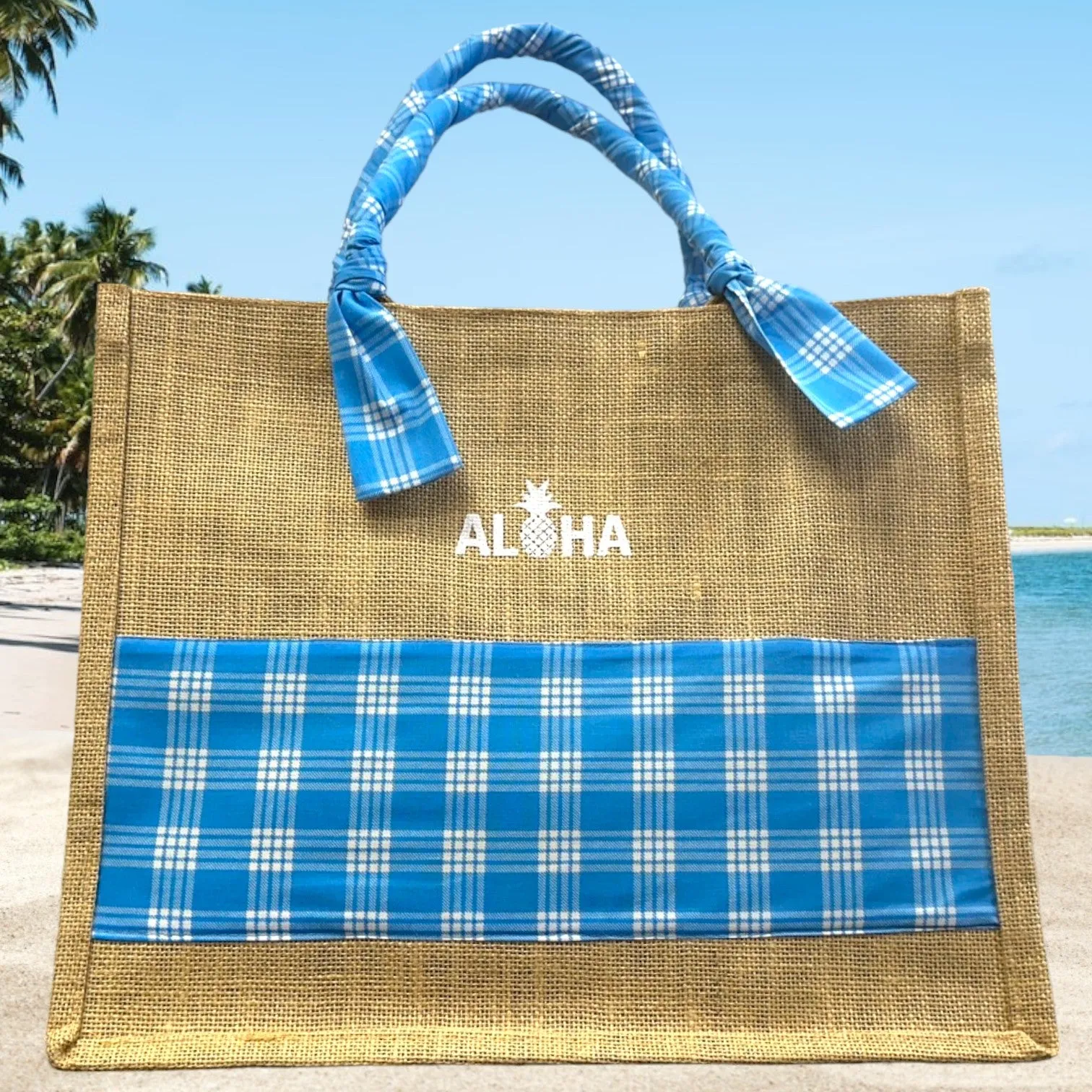 Palaka & Burlap Tote Bag （L）