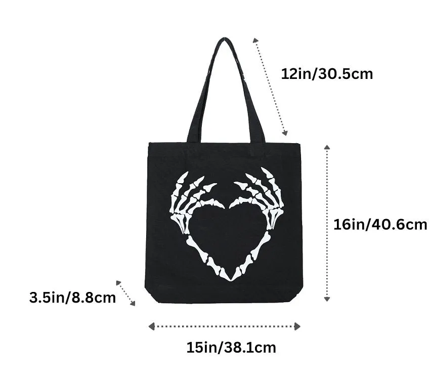 Premium Cotton Canvas Tote Bag- Bone Black