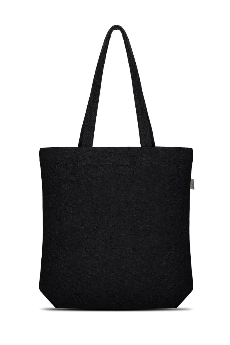 Premium Cotton Canvas Tote Bag- Bone Black