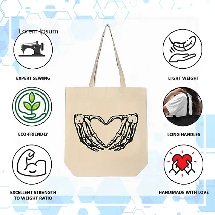 Premium Cotton Canvas Tote Bag- Bone White