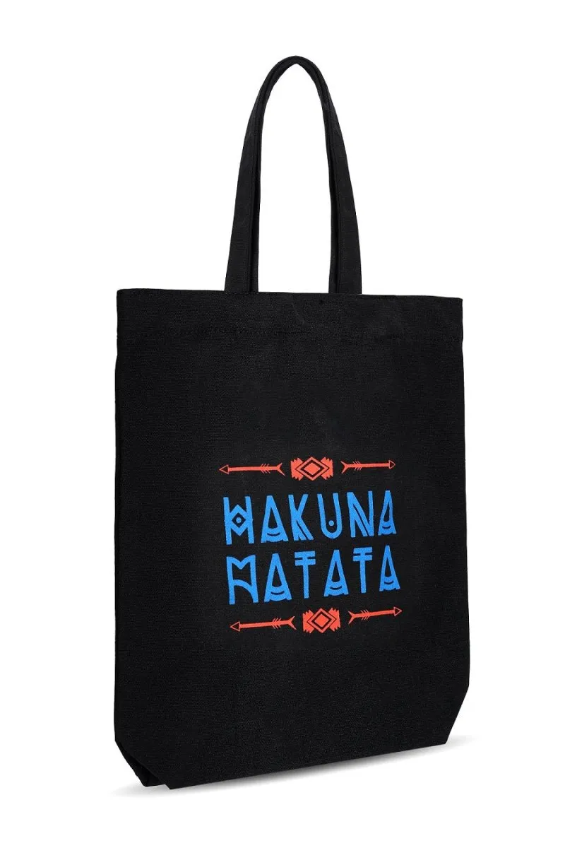 Premium Cotton Canvas Tote Bag- Hakuna Matata Black