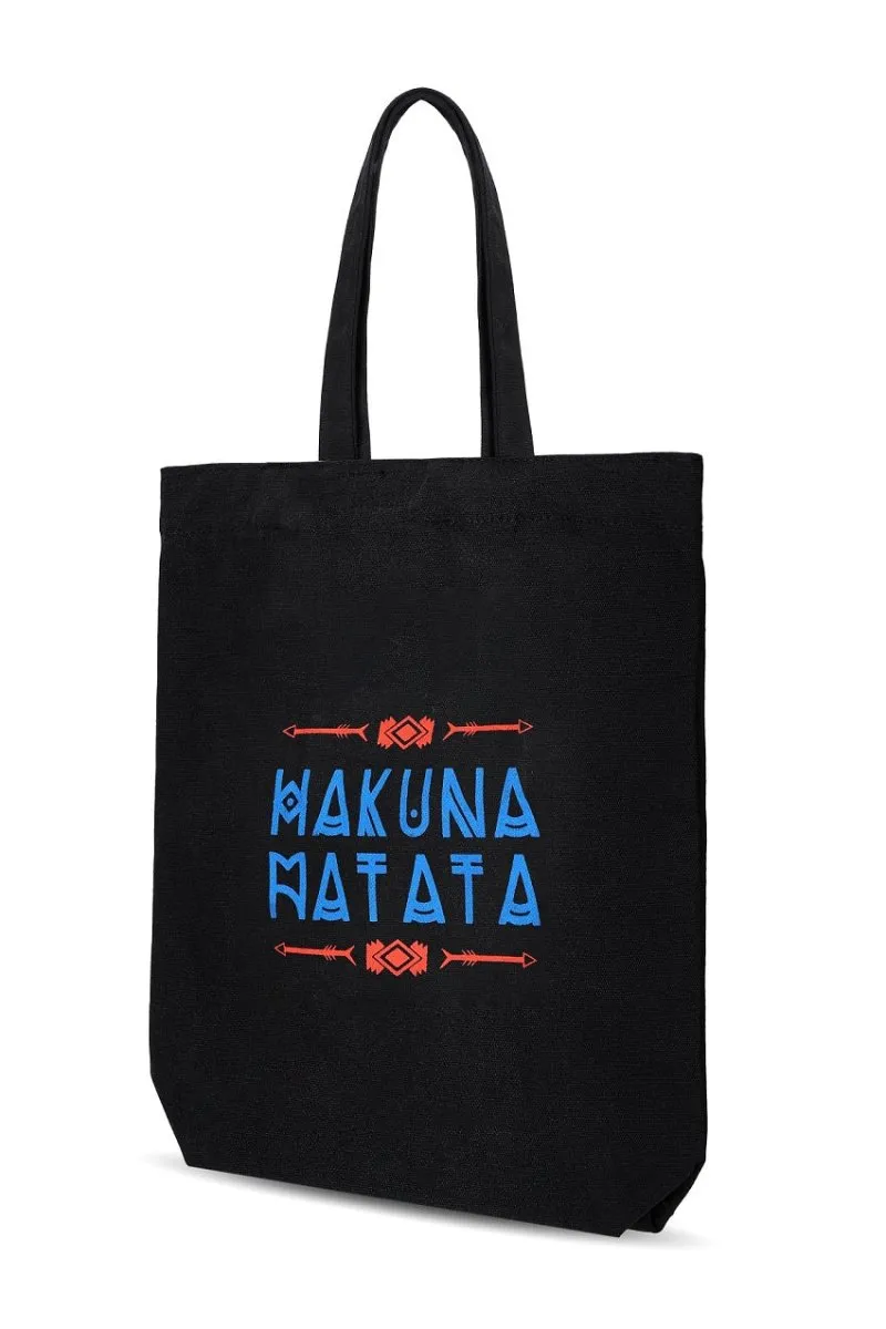 Premium Cotton Canvas Tote Bag- Hakuna Matata Black