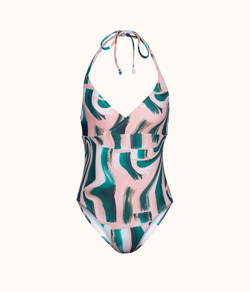 The Halter One Piece - Print: Paint Brush