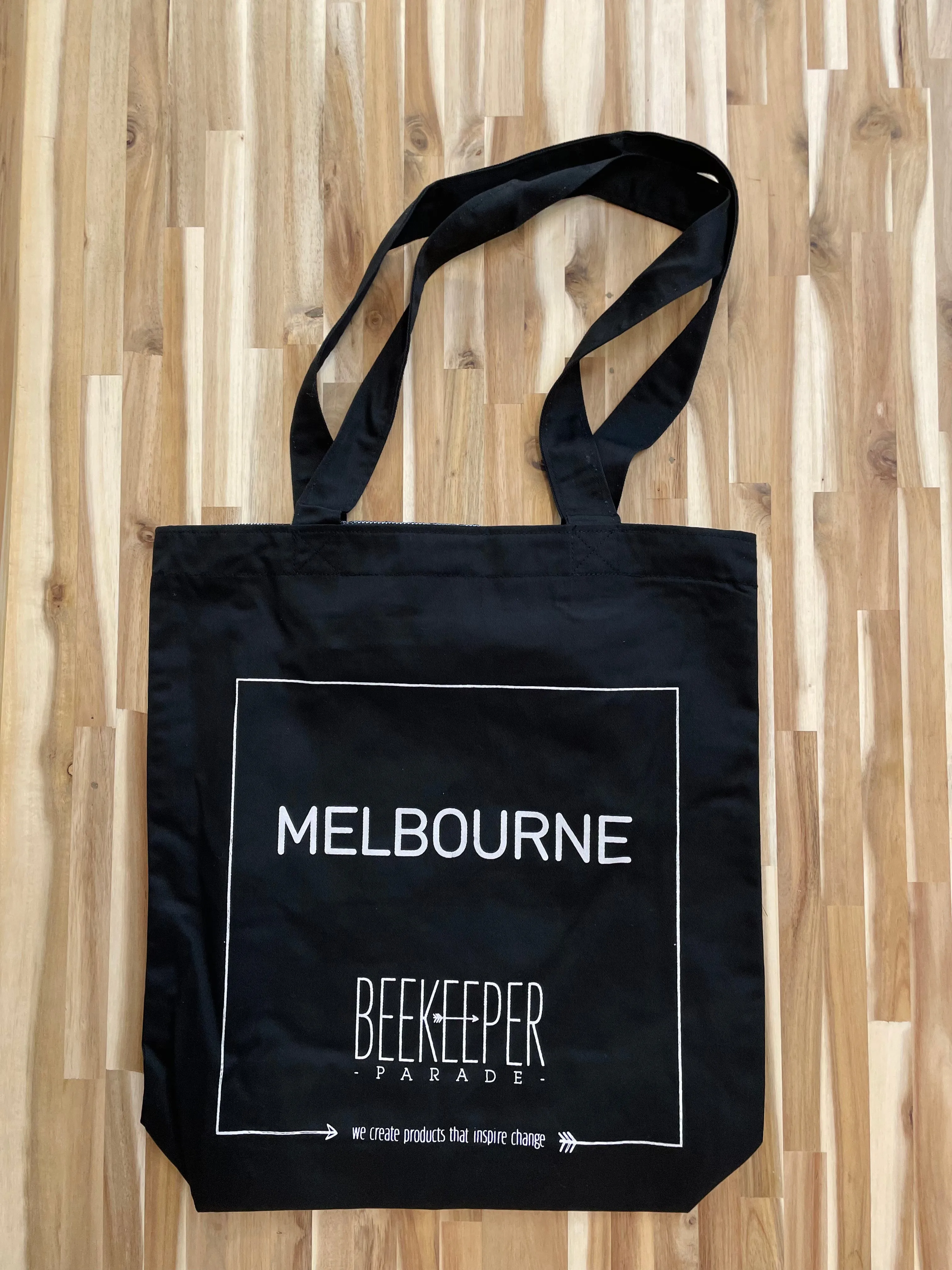 The "Melbourne 🐨" Quote Tote Large (Black Canvass)