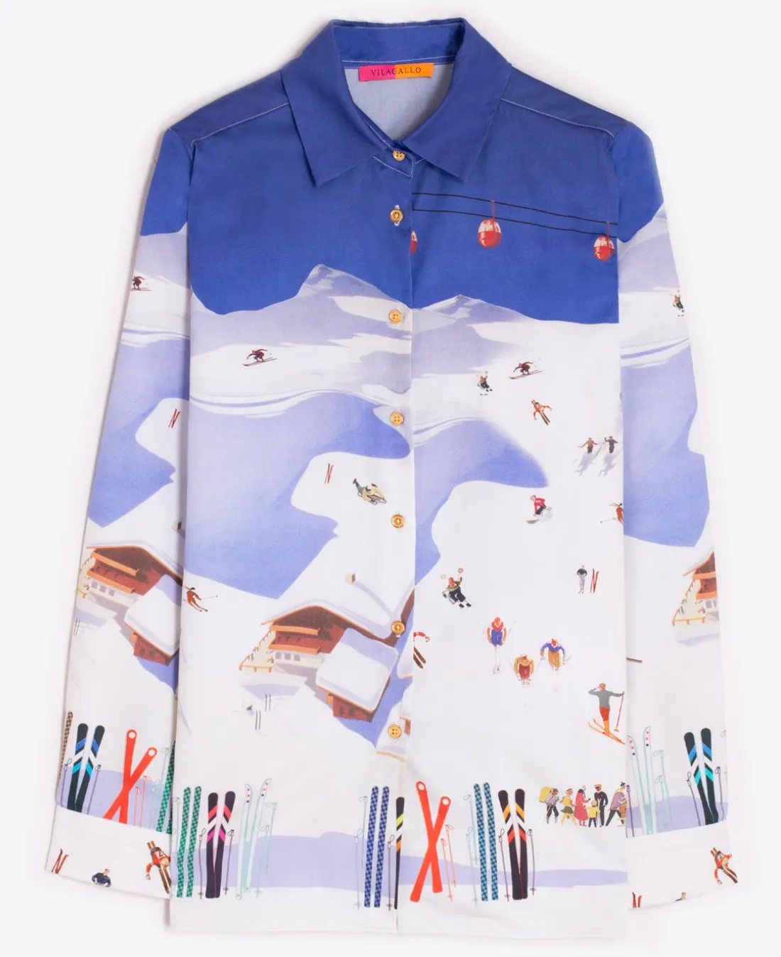 Vilagallo Blouse Cotton Ski Scene