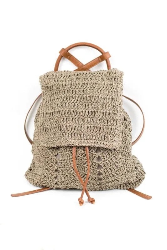 Woven Straw Backpack  *Online Only*