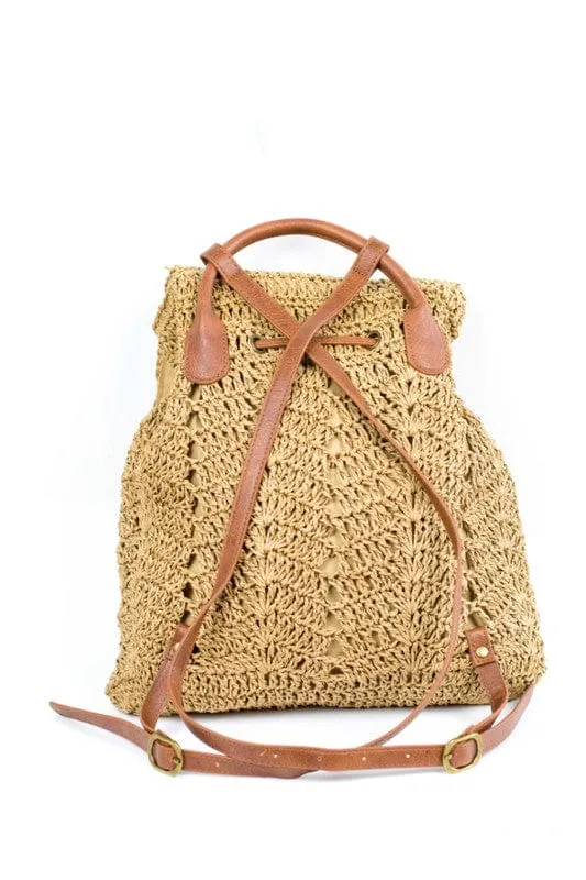 Woven Straw Backpack  *Online Only*